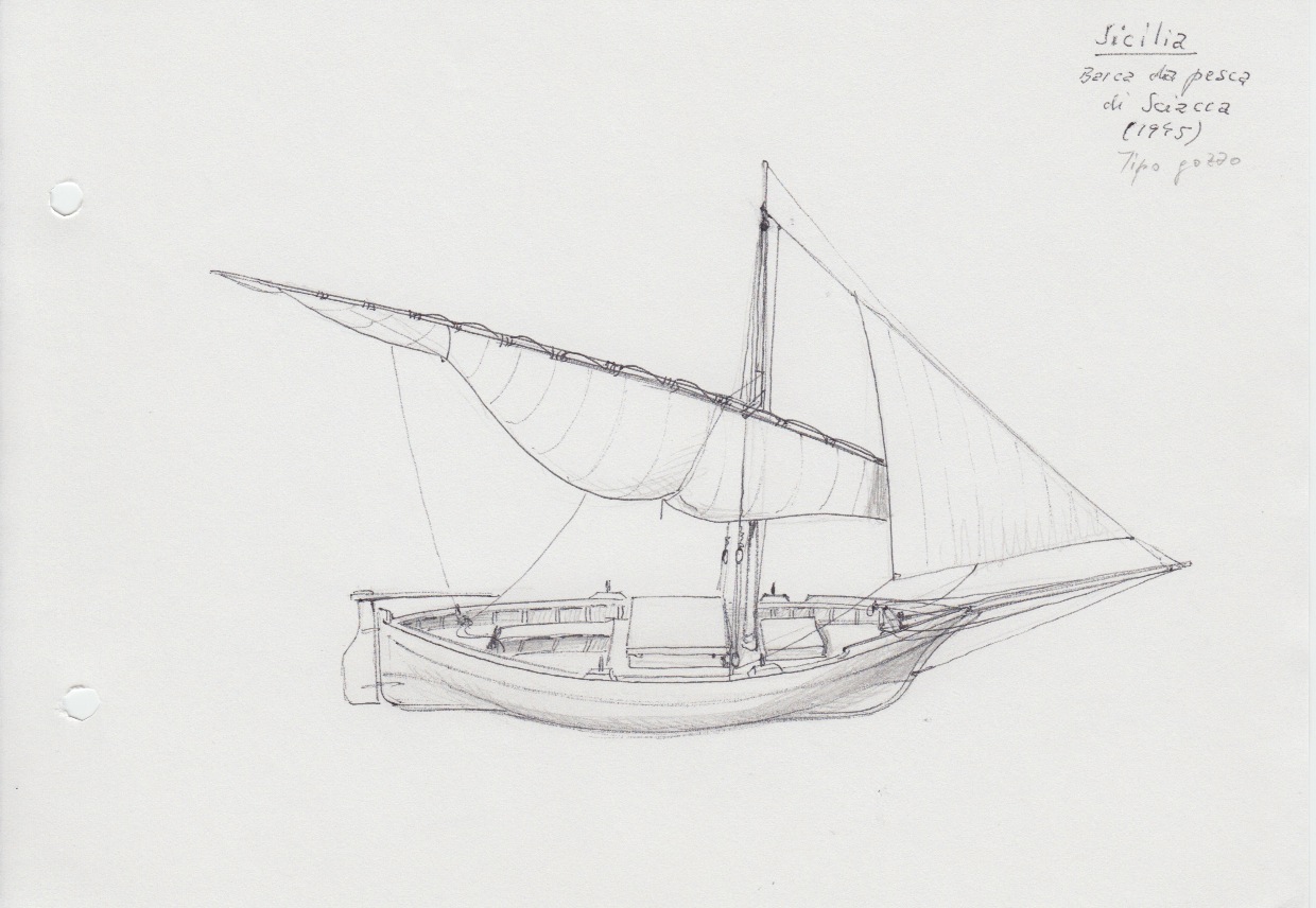 179 Sicilia - barca da pesca di Sciacca - 1945 - tipo gozzo